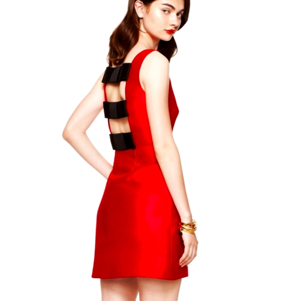Kate Spade [SZ 8] Flirty Bow Back Mini Dress in Red